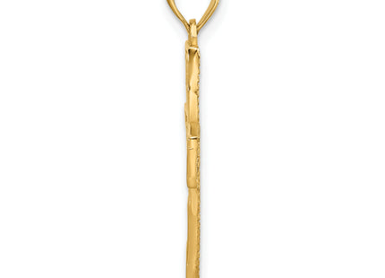 14Ky Fancy Cross Charm, 31.3 x 18.6mm