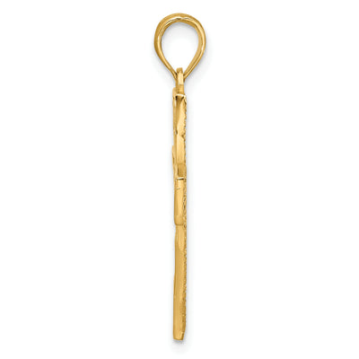 14Ky Fancy Cross Charm, 31.3 x 18.6mm