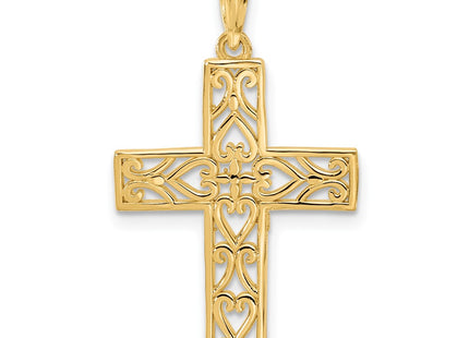 14K yellow gold cross charm