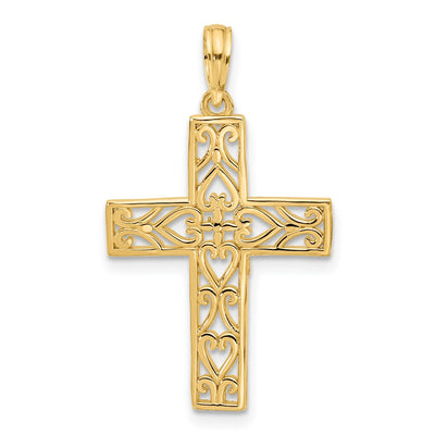 14K yellow gold cross charm