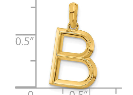 14ky Fancy Letter Initial Pendant Necklace in Elegant Script Design (Style D5668B)