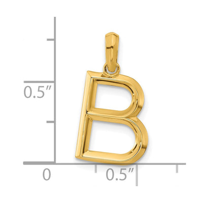 14ky Fancy Letter Initial Pendant Necklace in Elegant Script Design, 16.54mm