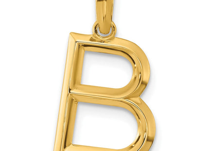 14ky Fancy Letter Initial Pendant Necklace in Elegant Script Design (Style D5668B)
