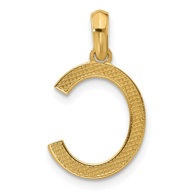 14ky Fancy Letter Initial Pendant Necklace in Elegant Script Design, 16.55mm