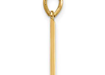 14ky Fancy Letter Initial Pendant Necklace in Elegant Script Design, 16.75mm