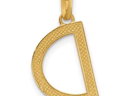 14ky Fancy Letter Initial Pendant Necklace in Elegant Script Design, 16.75mm
