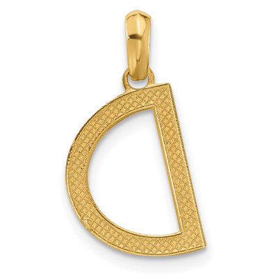 14ky Fancy Letter Initial Pendant Necklace in Elegant Script Design, 16.75mm