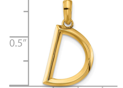 14ky Fancy Letter Initial Pendant Necklace in Elegant Script Design, 16.75mm