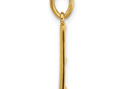 14ky Fancy Letter Initial Pendant Necklace in Elegant Script Design, 16.67mm