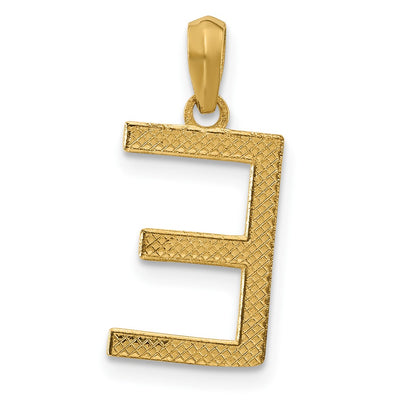 14ky Fancy Letter Initial Pendant Necklace in Elegant Script Design, 16.67mm
