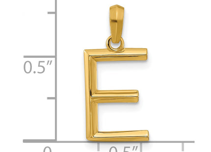 14ky Fancy Letter Initial Pendant Necklace in Elegant Script Design, 16.67mm
