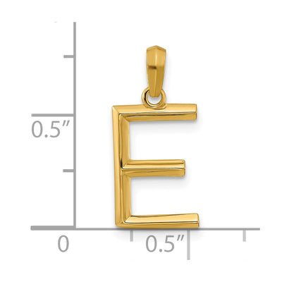 14ky Fancy Letter Initial Pendant Necklace in Elegant Script Design, 16.67mm