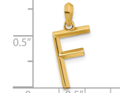14ky Fancy Letter Initial Pendant Necklace in Elegant Script Design, 17.21mm