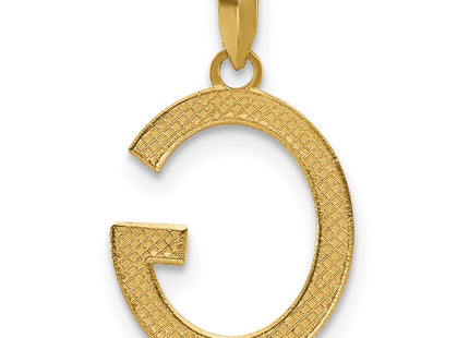 14ky Fancy Letter Initial Pendant Necklace in Elegant Script Design, 16.33mm