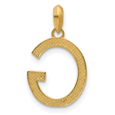 14ky Fancy Letter Initial Pendant Necklace in Elegant Script Design, 16.33mm