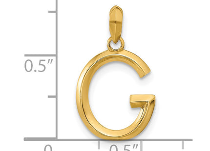 14ky Fancy Letter Initial Pendant Necklace in Elegant Script Design, 16.33mm