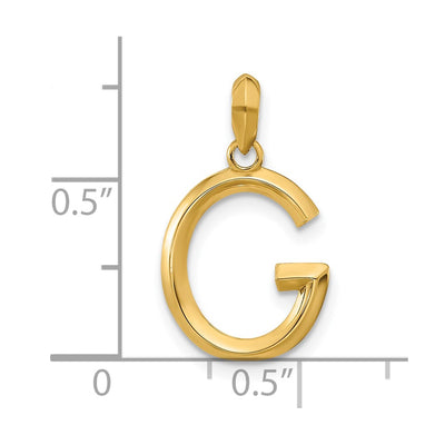 14ky Fancy Letter Initial Pendant Necklace in Elegant Script Design, 16.33mm