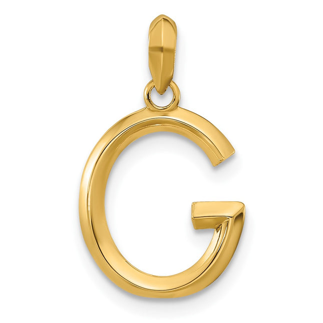 14ky Fancy Letter Initial Pendant Necklace in Elegant Script Design