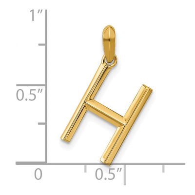 14ky Fancy Letter Initial Pendant Necklace in Elegant Script Design, 16.83mm