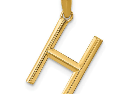 14ky Fancy Letter Initial Pendant Necklace in Elegant Script Design (Style D5668H)