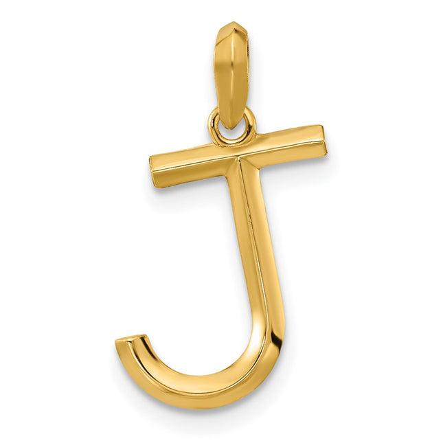 14K yellow gold letter J pendants & charm