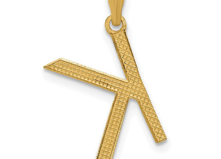 14ky Fancy Letter Initial Pendant Necklace in Elegant Script Design (Style D5668K)