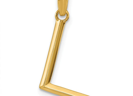 14K yellow gold letter L pendants & charm