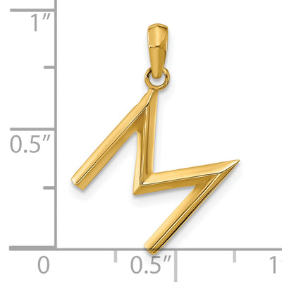 14ky Fancy Letter M, 16.04mm