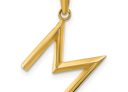 14K yellow gold letter M pendants & charm