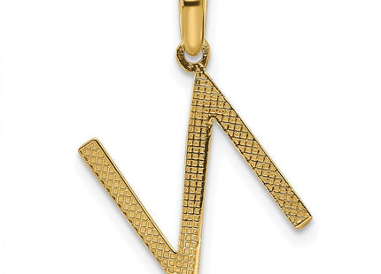 14ky Fancy Letter Initial Pendant Necklace in Elegant Script Design (Style D5668N)