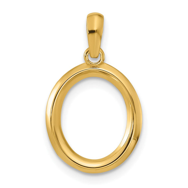 14K yellow gold letter O pendants & charm