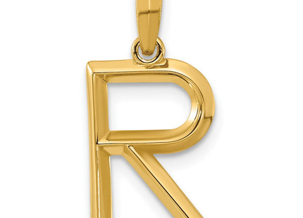 14K yellow gold letter R pendants & charm