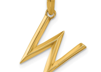 14K yellow gold letter W pendants & charm