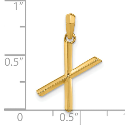 14ky Fancy Letter X, 17.09mm