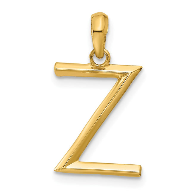 14K yellow gold letter Z pendants & charm