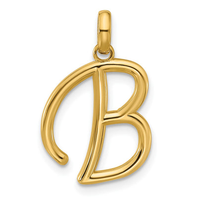14K yellow gold initial necklace