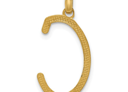 14ky Fancy Letter Initial Pendant Necklace in Elegant Script Design, 20.58mm