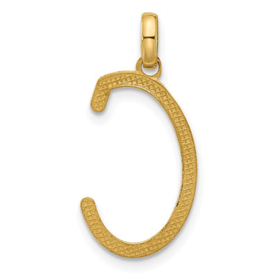 14ky Fancy Letter Initial Pendant Necklace in Elegant Script Design, 20.58mm