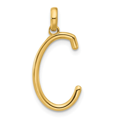 14K yellow gold initial necklace