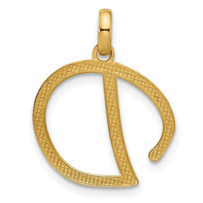 14ky Fancy Letter Initial Pendant Necklace in Elegant Script Design, 17.97mm