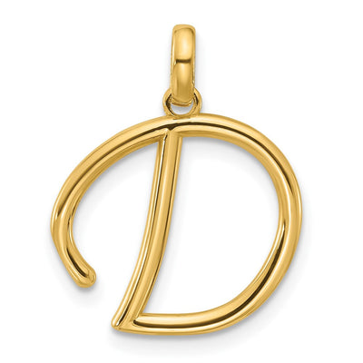14K yellow gold initial necklace