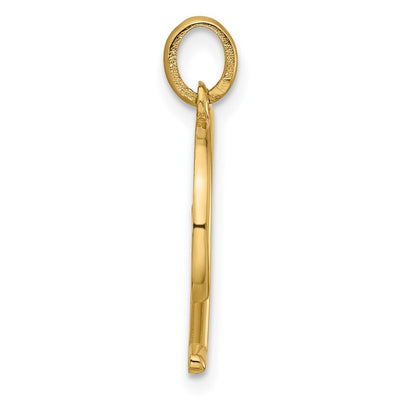14ky Fancy Letter Initial Pendant Necklace in Elegant Script Design, 18.05mm