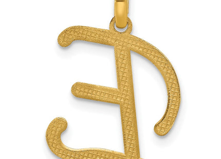 14ky Fancy Letter Initial Pendant Necklace in Elegant Script Design (Style D5669E)