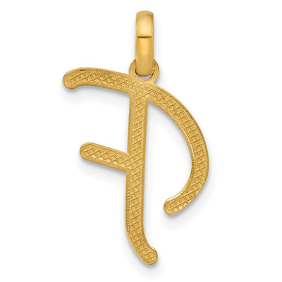 14ky Fancy Letter Initial Pendant Necklace in Elegant Script Design, 18.76mm