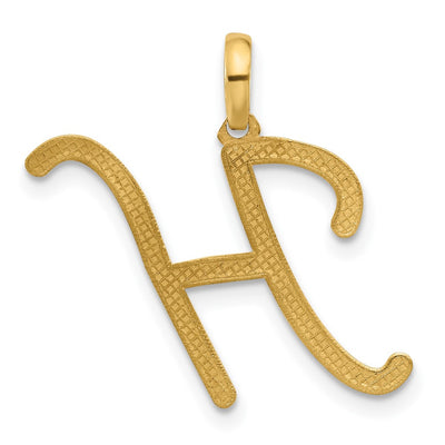 14ky Fancy Letter Initial Pendant Necklace in Elegant Script Design, 23.2mm