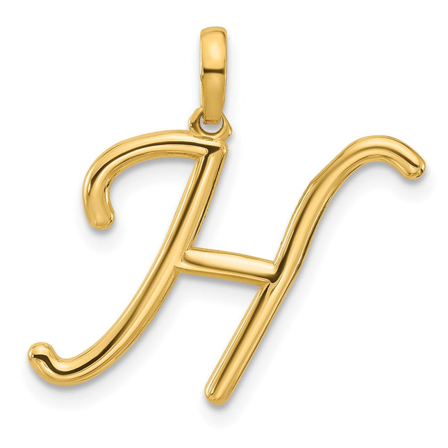 14K yellow gold initial necklace