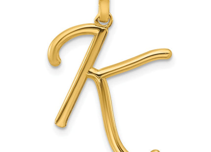 14K yellow gold letter K pendants & charm