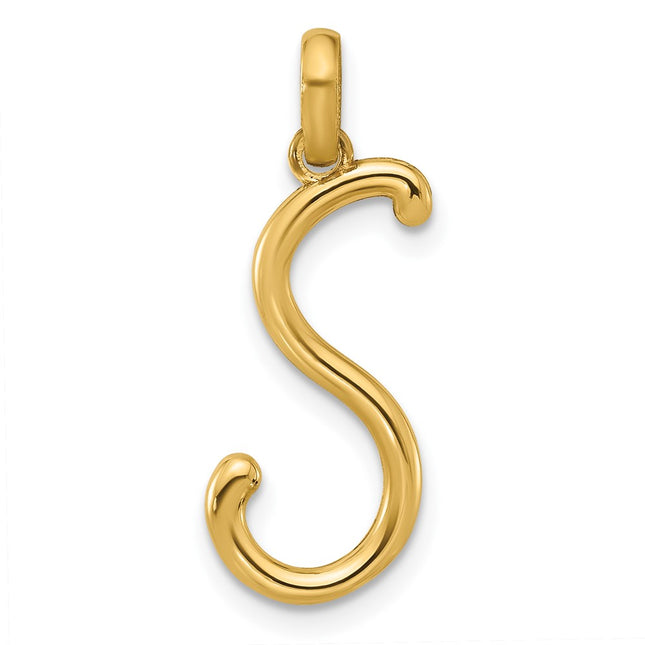 14K yellow gold letter S pendants & charm