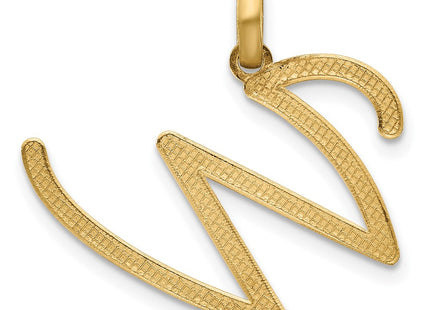 14ky Fancy Letter Initial Pendant Necklace in Elegant Script Design (Style D5669W)