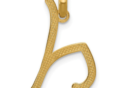 14ky Fancy Letter Initial Pendant Necklace in Elegant Script Design (Style D5669Y)